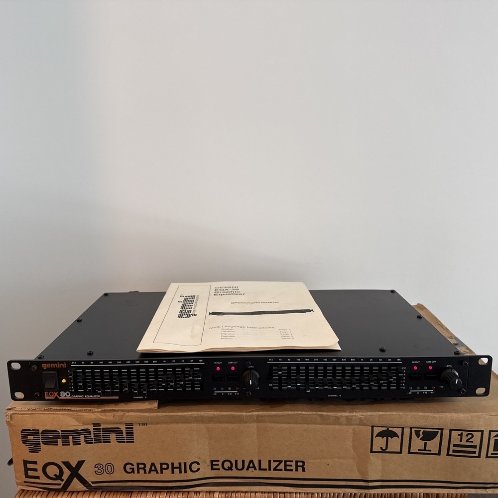 Gemini EQX 80 Graphic Equalizer. Excellent condition w/ original box and manual